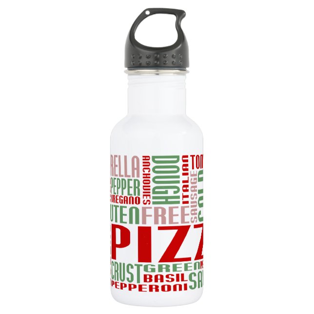 pizza chitChat 532 Ml Water Bottle (Front)