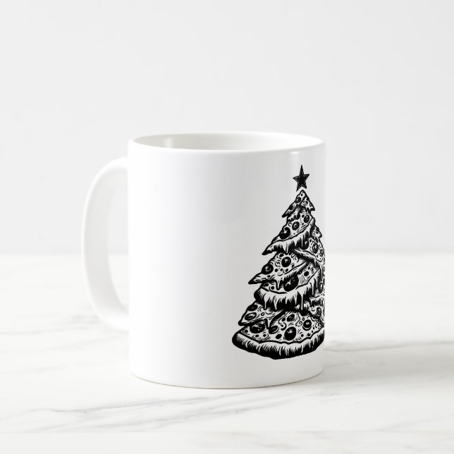 Pizza Christmas Tree Coffee Mug (Front Left)