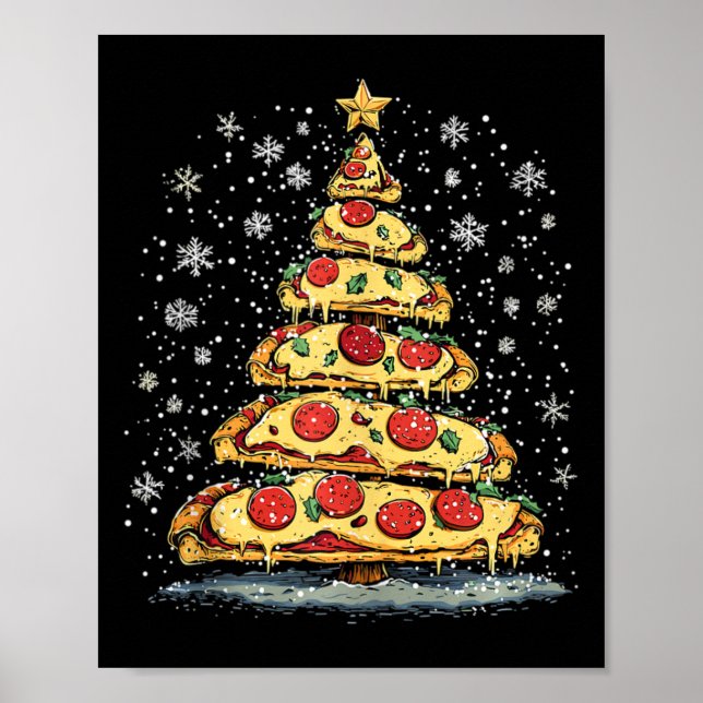 Pizza Christmas Tree Fast Food Xmas For Men Women  Poster (Front)