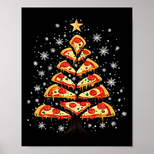Pizza Christmas Tree Fast Food Xmas For Men Women Poster
