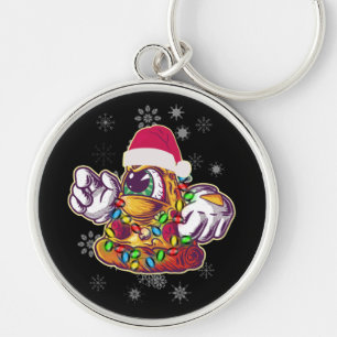 Pizza Christmas Tree - Funny Xmas Food Key Ring