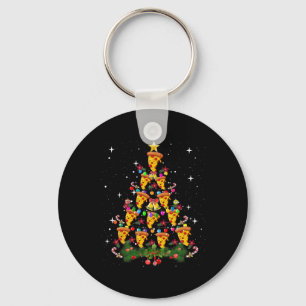 Pizza Christmas Tree Light Pizza Fast Food Lover X Key Ring