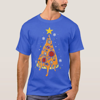 Pizza Christmas Tree Lights Xmas3094 T-Shirt