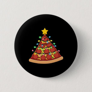 Pizza Christmas Tree Lights Xmas Boys Men Crustmas 6 Cm Round Badge