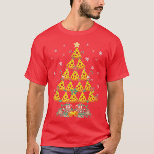 Pizza Christmas Tree Lights Xmas Boys Men Crustmas T-Shirt