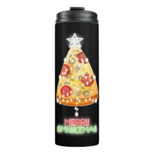 Pizza Christmas Tree Lights Xmas Gamer Thermal Tumbler