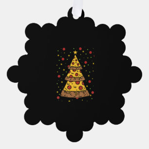 pizza christmas tree lights xmas men boys decoration card