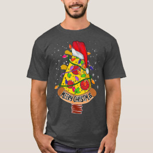 Pizza Christmas Tree Lights Xmas Pajama Matching O T-Shirt