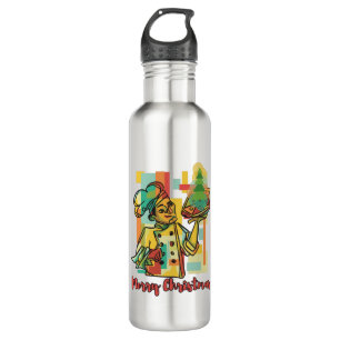 Pizza Christmas Tree - Pizza Chef - Xmas greating 710 Ml Water Bottle
