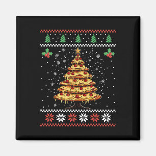 Pizza Christmas Tree Ugly Christmas Sweater Xmas F Magnet