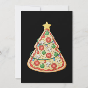 Pizza Christmas Tree Xmas Lights Crustmas Holiday Card