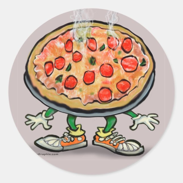 Pizza Classic Round Sticker (Front)