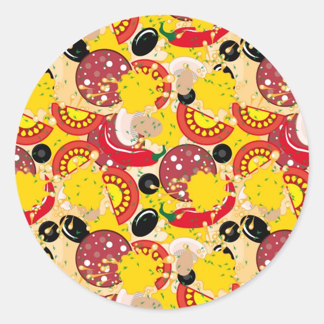 Pizza Classic Round Sticker (Front)