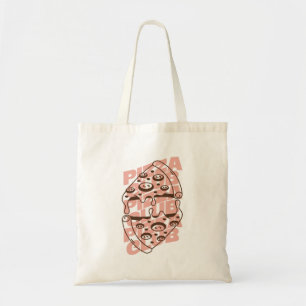 Pizza Club Retro Melting Cheese Typography Tote Bag