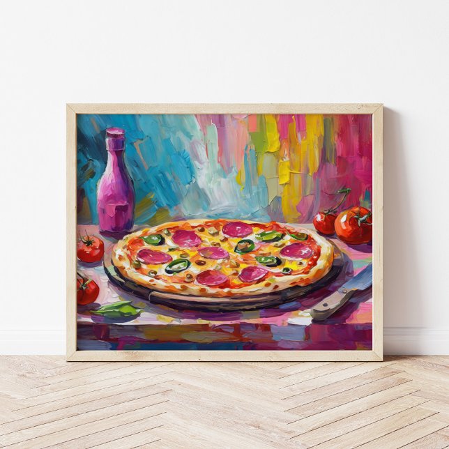 Pizza Colourful Modern Abstract Art Poster (Creator Uploaded)