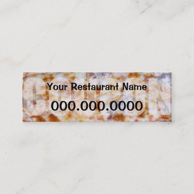 Pizza Coupon - Ready to customise Loyalty Card (Front)