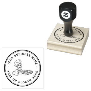 pizza Custom Business Logo Large Rubber Stamp