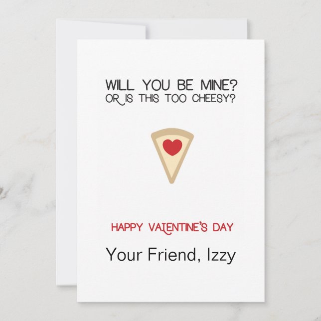 Pizza Customisable Valentine Holiday Card (Front)