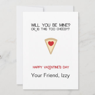 Pizza Customisable Valentine Holiday Card