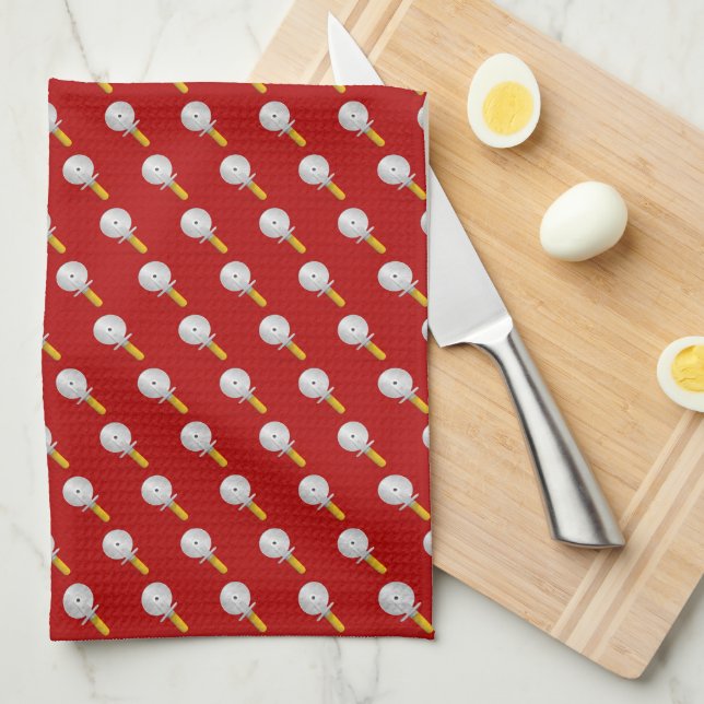 Pizza Cutter For Pizza Day Tea Towel (Quarter Fold)