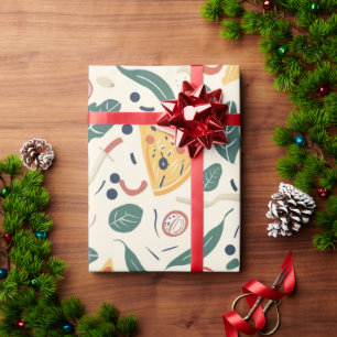 Pizza Day Pattern Wrapping Paper Fun Foodie