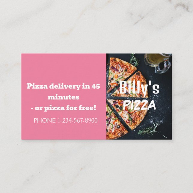 Pizza Delivery Discount Sale Offer Business Card (Front)