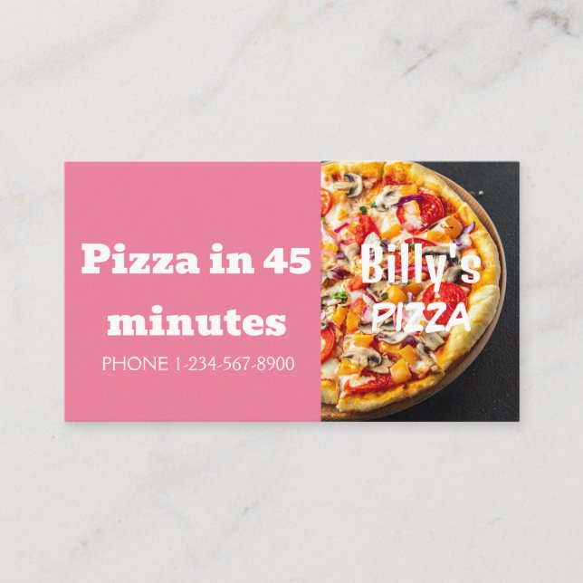 Pizza Delivery Discount Sale Offer Business Card (Front)