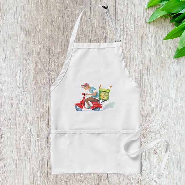 Pizza Delivery Guy on Red Scooter Standard Apron (Creator Uploaded)