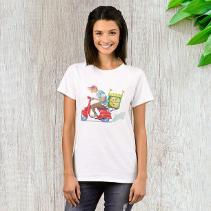 Pizza Delivery Guy on Red Scooter T-Shirt