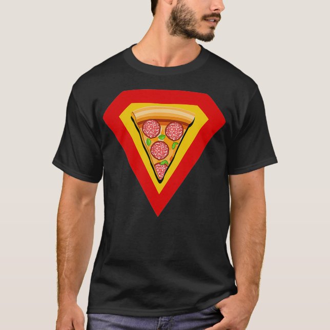 Pizza Delivery Super Hero  T-Shirt (Front)