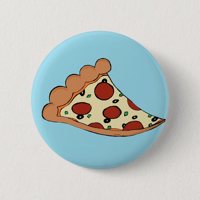 Pizza design 6 cm round badge (Front)