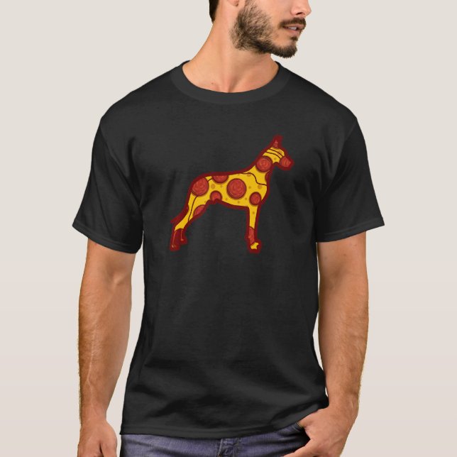 Pizza Dog Funny Pizza Great Dane Dog Premium T-Shirt (Front)