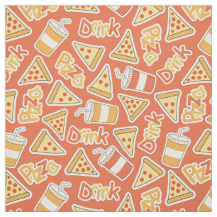 Pizza & Drink Pattern fabric