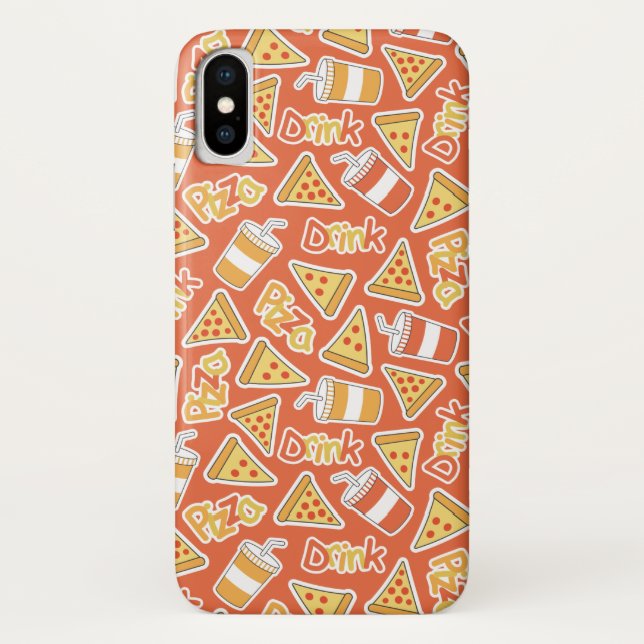 Pizza & Drink Pattern phone cases (Back)