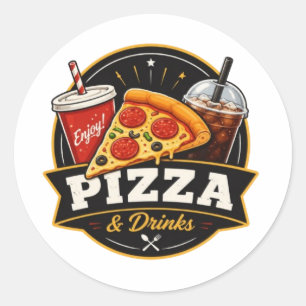 Pizza & Drinks Sticker – Fast Food Lover