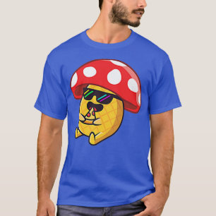 Pizza eating cool trippy pineapple mushroom funny T-Shirt