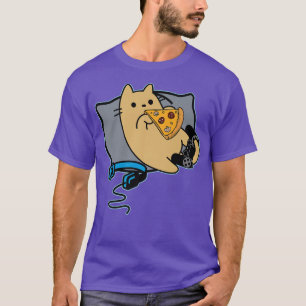 Pizza Eating Gamer Cat Headset And Pad 15853170 T-Shirt