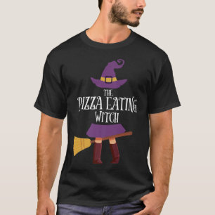 Pizza Eating Witch Matching Halloween Pyjamas Fami T-Shirt