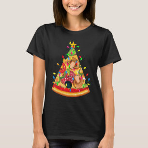 Pizza Fast Food  Xmas Lighting Pizza Christmas Tre T-Shirt