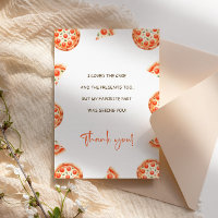 Pizza First Birthday Party Thank You Card