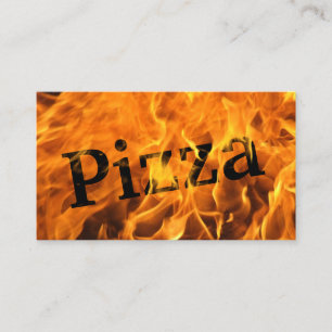 Pizza Flaming Fire Typography Business Card