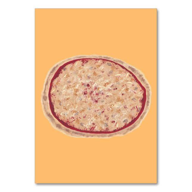 Pizza Food Reading Flashcards for Adults Table Number (Front)