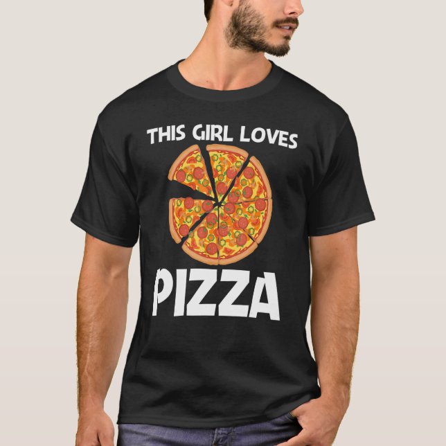 Pizza For Girls Kids Italian Pizza Slice Food T-Shirt (Front)
