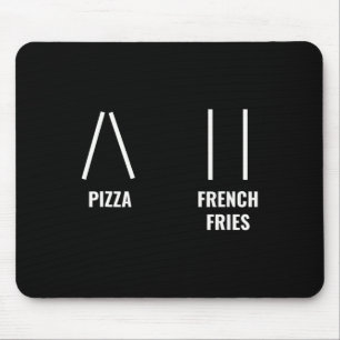Pizza French Fries Skiing Quote Funny Skier Ski In Mouse Pad