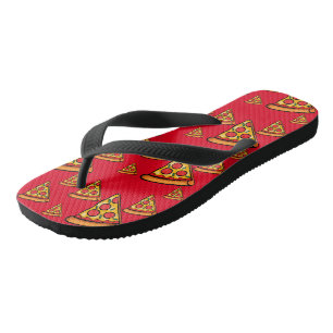 Pizza Friday Design - Adult Flip Flops, Wide Strap Thongs