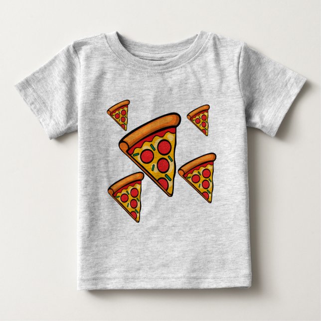 Pizza Friday Design - Baby Fine Jersey T-Shirt (Front)