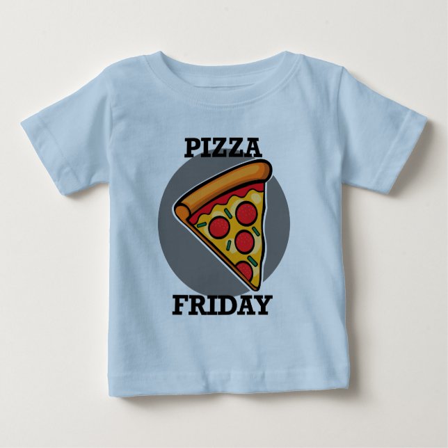 Pizza Friday Design - Baby Fine Jersey T-Shirt (Front)