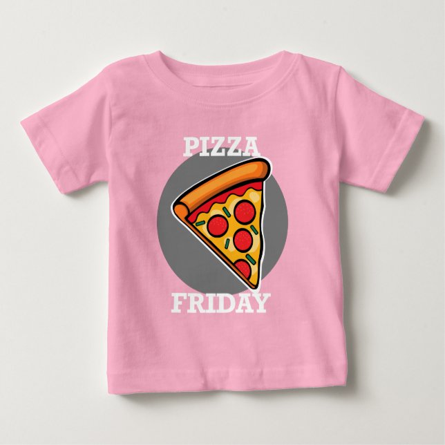 Pizza Friday Design - Baby Fine Jersey T-Shirt (Front)