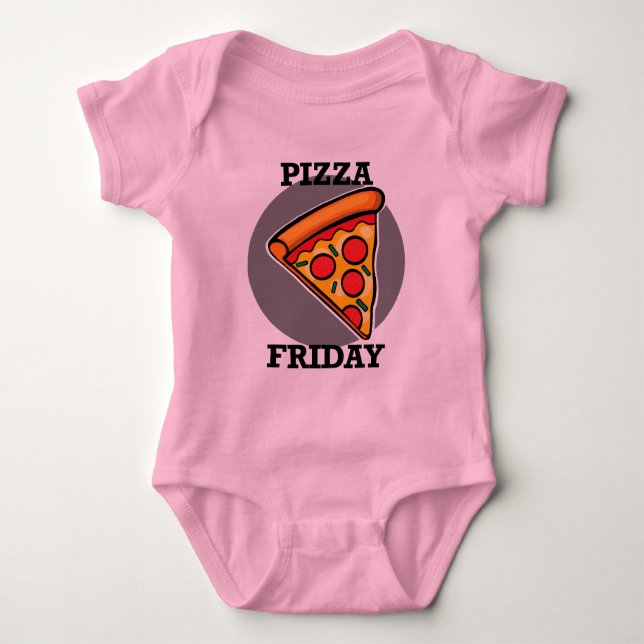 Pizza Friday Design - Baby Jersey Bodysuit (Front)