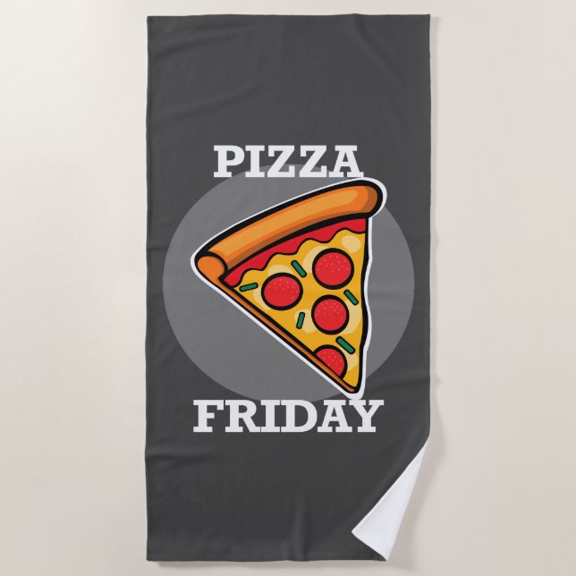 Pizza Friday Design - Beach Towel (Front)